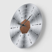 Cuir et acier Imprimer grande horloge (Angle)