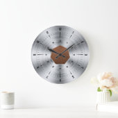 Cuir et acier Imprimer grande horloge (Maison)