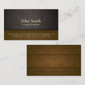 Cuir et carte de visite financier en bois de (Devant / Derrière)