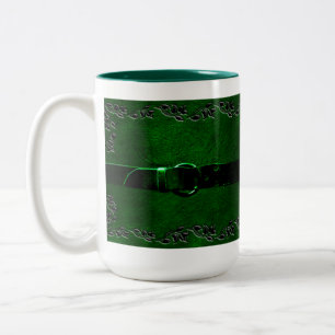 Cuir et ceinture Riche café vert Mug