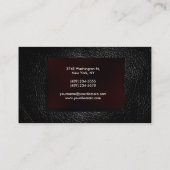 Cuir Gris Simple Carte de Visite Rouge Attrayante (Dos)