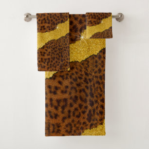 Cuir Joliment Imprimé Jaguar Animal Avec Paillette