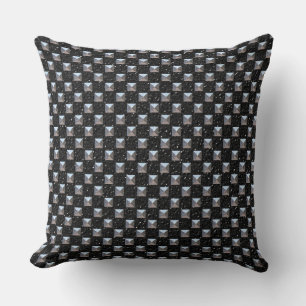 Cuir Noir Avec Étui En Métal Coussin