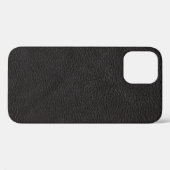 Cuir noir élégant avec Coque de texture-mat iPhone (Verso (horizontal))