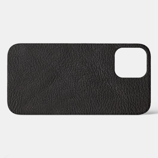 Cuir noir élégant avec Coque de texture-mat iPhone (Verso (horizontal))