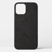 Cuir noir élégant avec Coque de texture-mat iPhone (Verso)