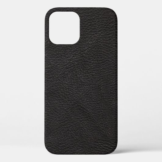 Cuir noir élégant avec Coque de texture-mat iPhone (Verso)