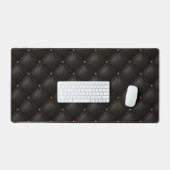 Cuir noir matelassé avec clous dorés (Clavier et souris)