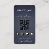 Cuir noir -Social Media QR Code Carte de visite (Devant)