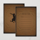 Cuir occidental ouest cowboy anniversaire merci (Devant / Derrière)