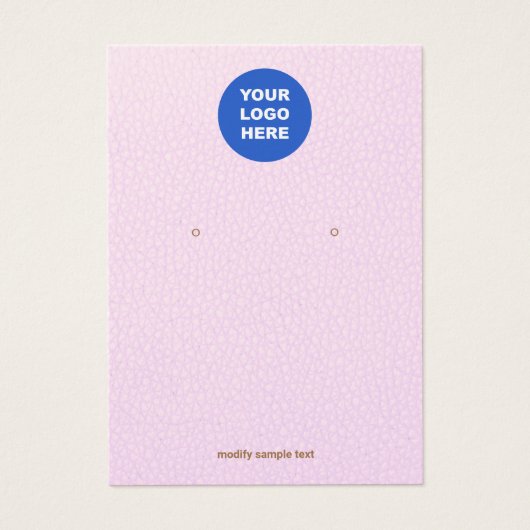 Cuir rose Ajoutez Votre Carte D'Affichage D'Oreill (Devant)