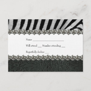 Cuir RSVP de noir de fausse pierre de zèbre