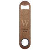 Cuir rustique Brown Monogramme stylisé nom de scri (Devant)