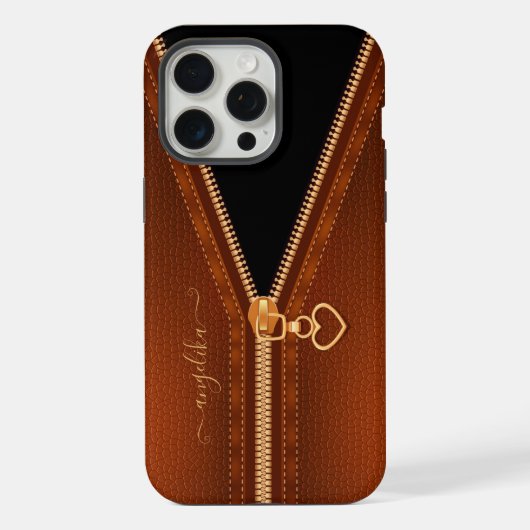 Cuir Simulé Zip à Coeur (Verso)