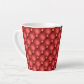 Cuir Tuffé Diamant Doré Luxe Mug Latte Rouge (Angle gauche)