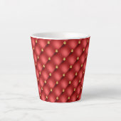 Cuir Tuffé Diamant Doré Luxe Mug Latte Rouge (Devant)