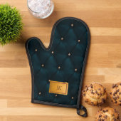Cuir Vert Élégant, Diamants, Monogramme (De haut en bas)