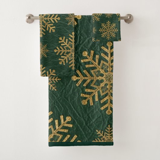 Cuir Vert Outilé avec Initiales Flocons de Neige e (En situation)