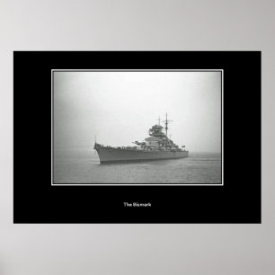 Cuirassé Bismarck, Schlachtschiff Affiche Vintage