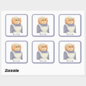CUIRE CAT Stickers grand Carré + Texte (Feuille)