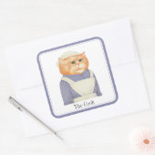 CUIRE CAT Stickers grand Carré + Texte (Enveloppe)