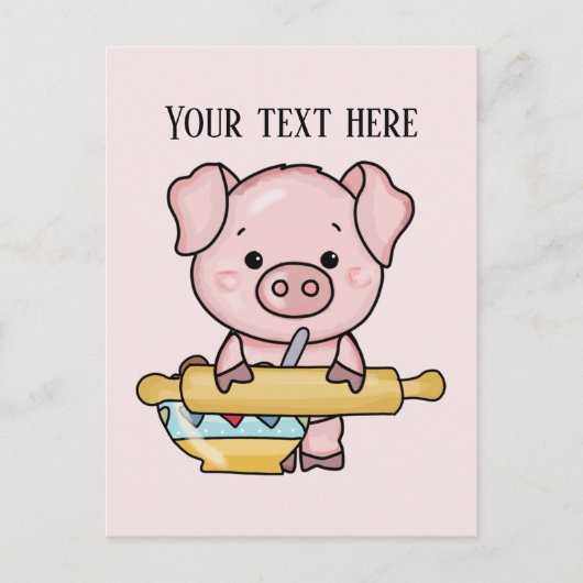 Cuire cuisson porc ajouter du texte Carte postale (Devant)
