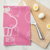 Cuire des serviettes de cuisine rose pâle (Quart Plié)