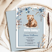 Cuire ours aquarelle garçon baby shower invitation
