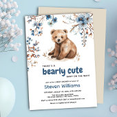 Cuire ours aquarelle garçon baby shower invitation