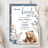 Cuire ours aquarelle garçon baby shower invitation