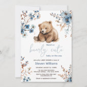 Cuire ours aquarelle garçon baby shower invitation (Devant)