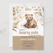 Cuire ours aquarelle garçon baby shower invitation (Devant)