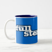 Cuisez la pleine tasse bleue de logo de vapeur de (Gauche)