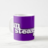 Cuisez la pleine tasse pourpre de logo de vapeur (Devant gauche)