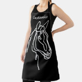 Cuisine à cheval noir et blanc tablier barbecue (Insitu)