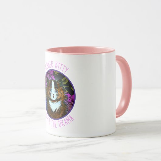 CUISINE À FLEURS CAFÉ CHAT MUG (Devant droit)