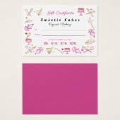 Cuisine à pain rose or Certificat cadeau d'ustensi (Devant & derrière)