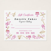 Cuisine à pain rose or Certificat cadeau d'ustensi (Devant)