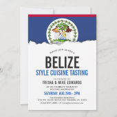 Cuisine à thème Belize | Invitation blanc du drape (Devant)