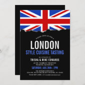Cuisine À Thème Londres| Invitation du drapeau du  (Devant / Derrière)