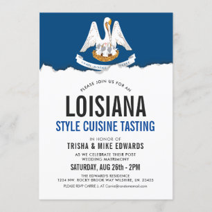 Cuisine À Thème Louisiane  Invitation du drapeau d