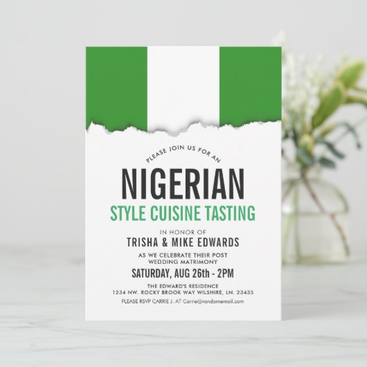 Cuisine À Thème Nigériane| Invitation du drapeau d (Debout devant)