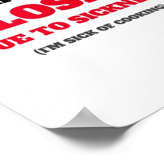 Cuisine Affiche fermée (Coin)