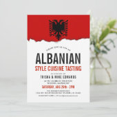 Cuisine albanaise | Invitation blanc du drapeau du (Debout devant)