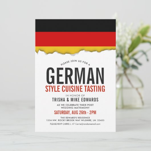 Cuisine allemande | Invitation blanc du drapeau du (Debout devant)