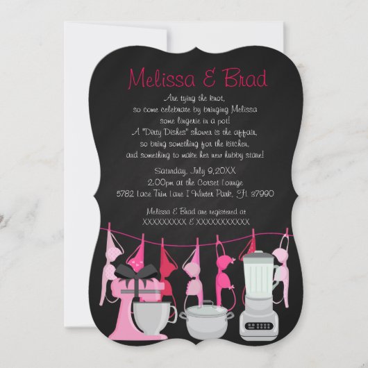 Cuisine amusante Lingerie nuptiale Invitation (Devant)
