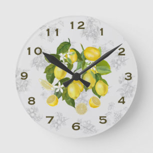 Cuisine au citron et aux fruits Horloge murale Gri