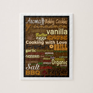Cuisine avec Love Word-Art Puzzle