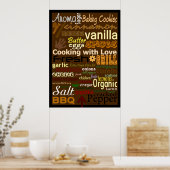 Cuisine avec Love WordArt™ Poster (Cuisine)