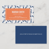 Cuisine, Baker Carte de visite Blanc, orange et bl (Devant / Derrière)